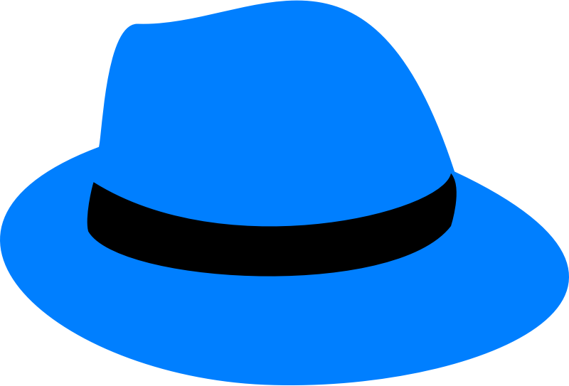 flatten blue fedora