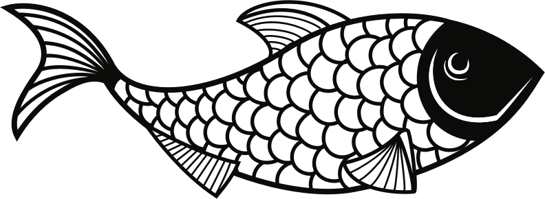 Fish Line Art - Openclipart