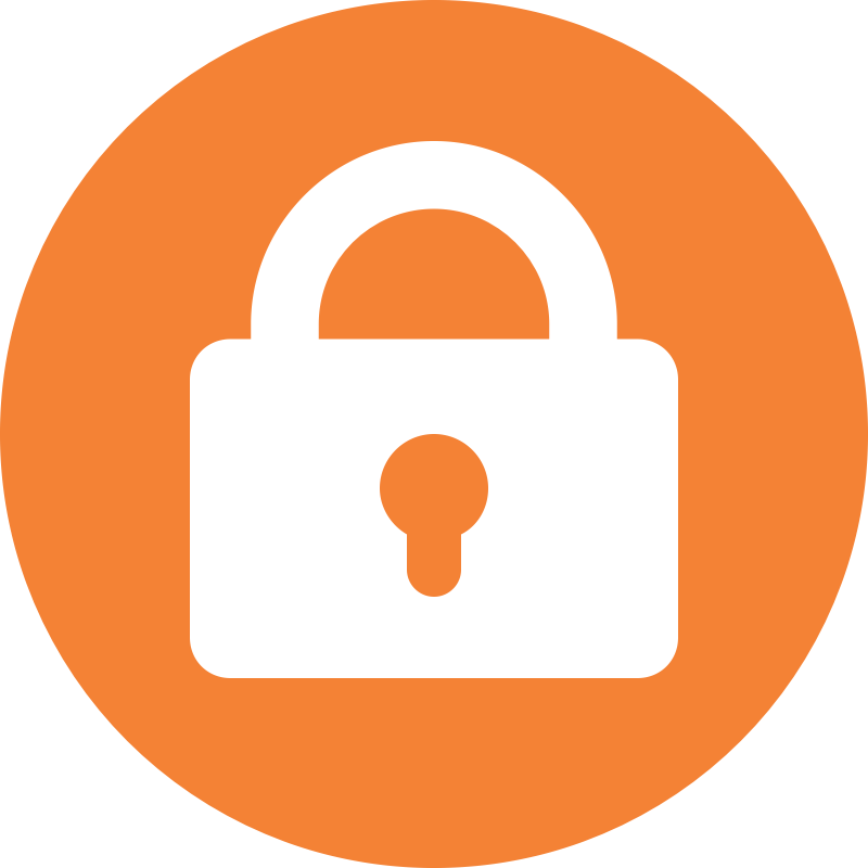 AWS Padlock orange icon