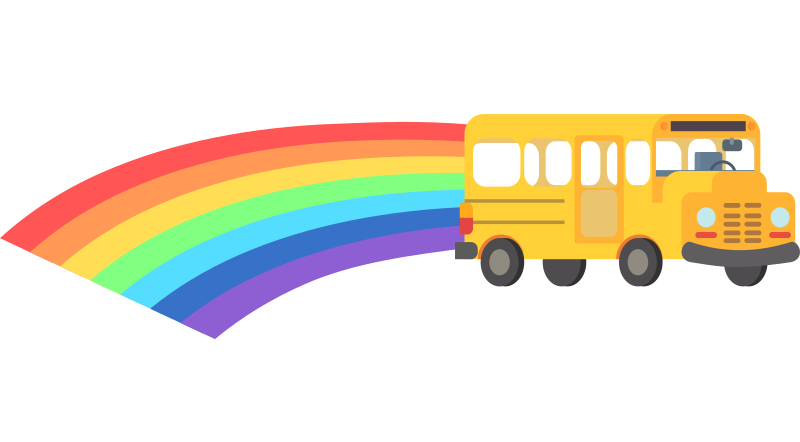 Rainbow School Bus