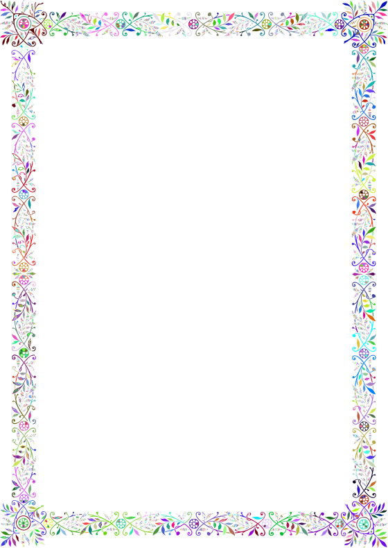 Vintage Floral Border Frame Prismatic