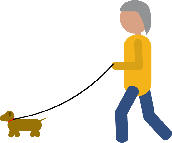 Person walking a dog