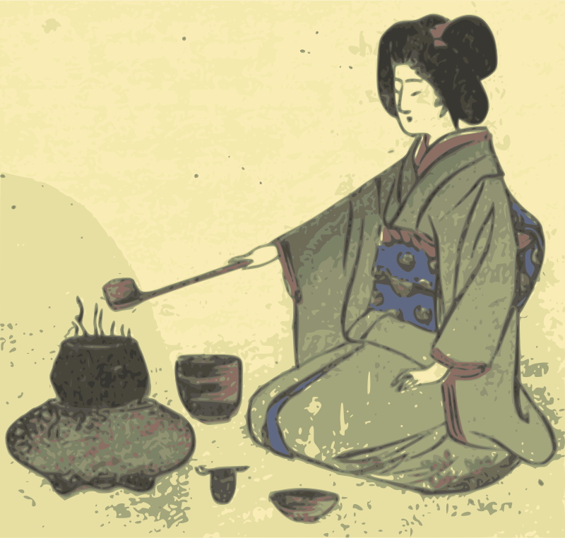 Kimono Lady Making Tea