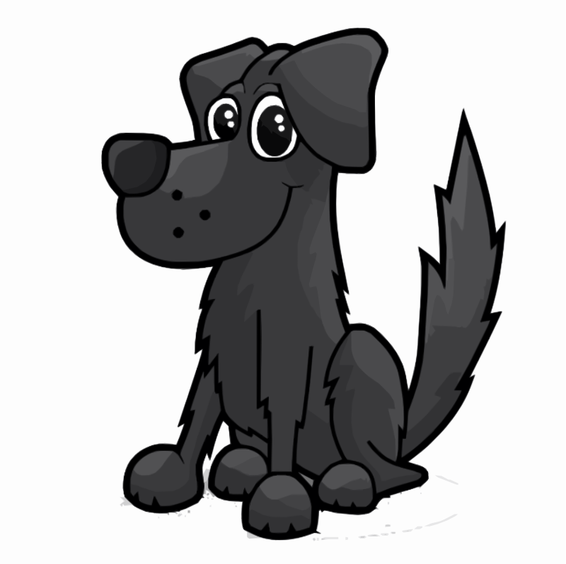 Black Cartoon Dog - Openclipart