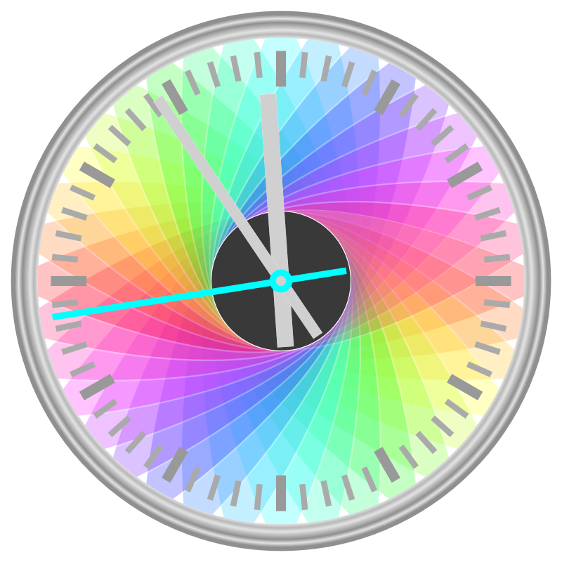 Colorful watch with silver gradient border