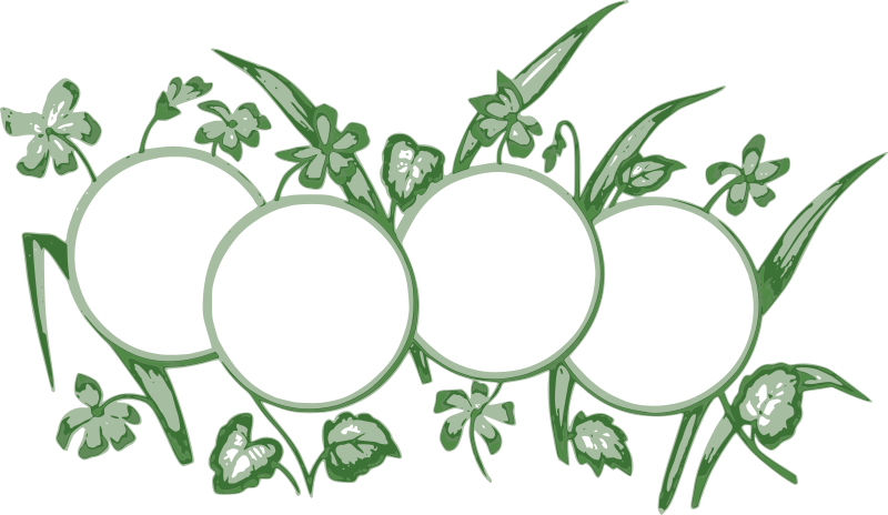 Nature Green Three Circle Frame - Openclipart