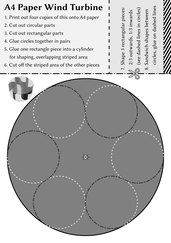 A4 Paper Wind Turbine (pathed text)