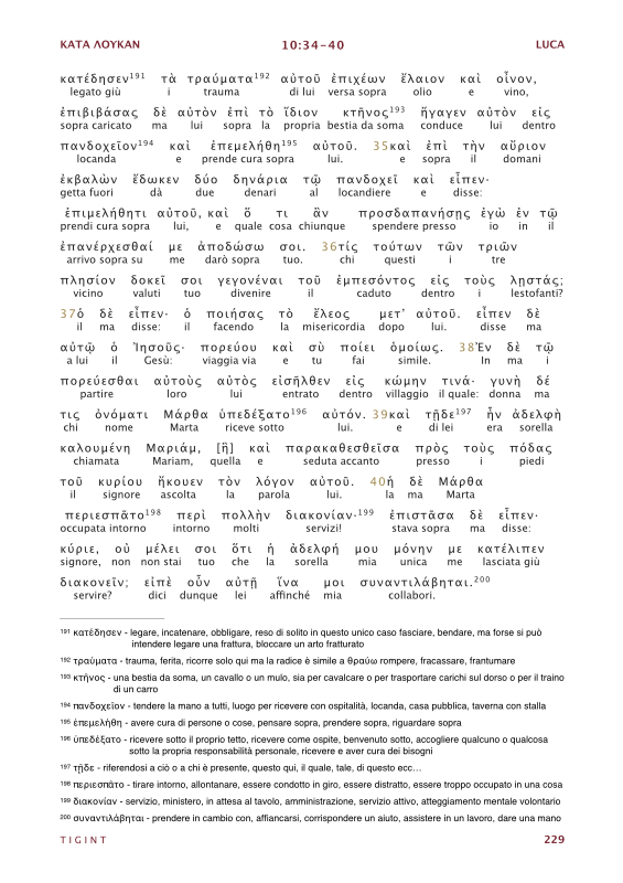 Traduzione Interlineare Greco Italiano del Nuovo Testamento