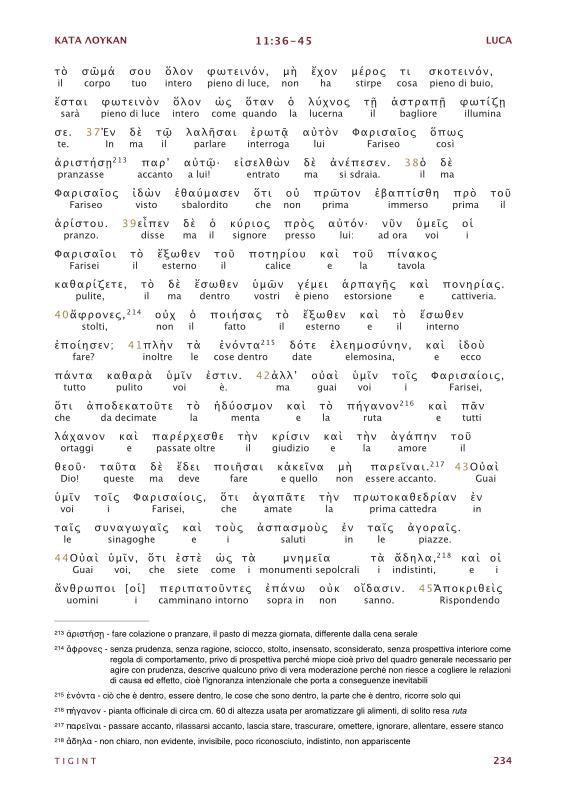 TIGINT Traduzione Interlineare Greco Italiano del Nuovo Testamento