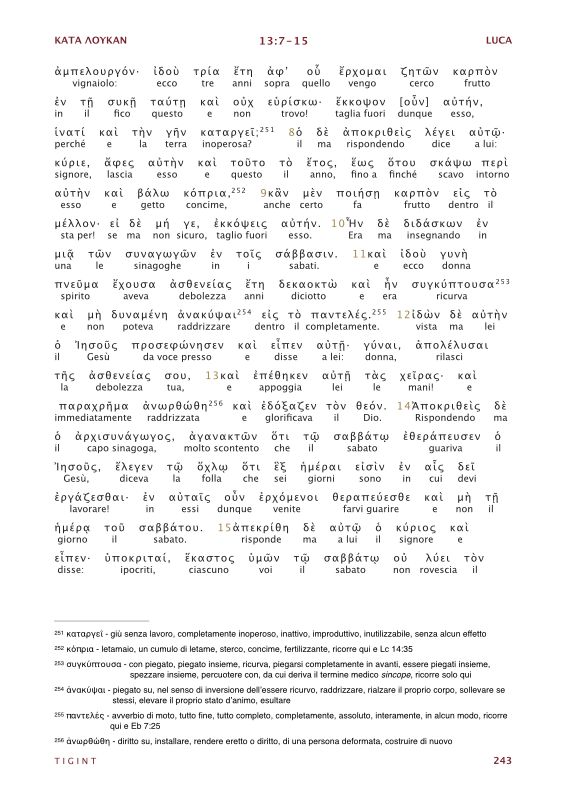 TIGINT Traduzione Interlineare Greco Italiano del Nuovo Testamento