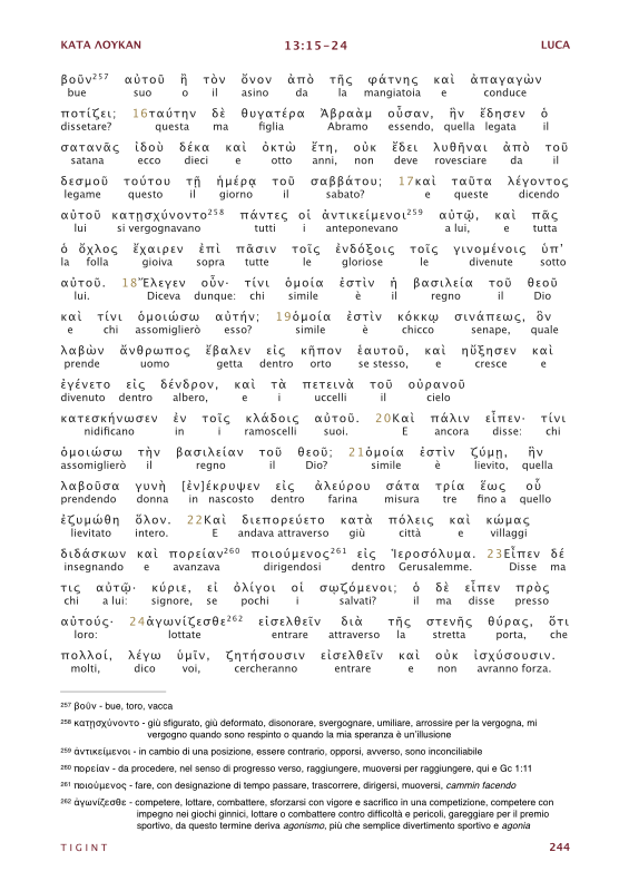 TIGINT Traduzione Interlineare Greco Italiano del Nuovo Testamento