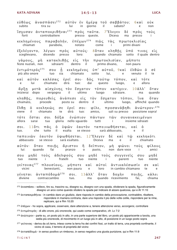 TIGINT Traduzione Interlineare Greco Italiano del Nuovo Testamento