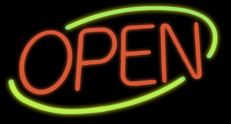 Open neon sign