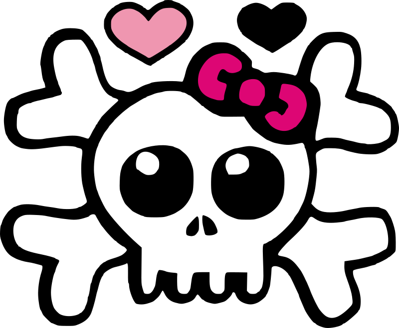 Emo Skull And Heart Openclipart