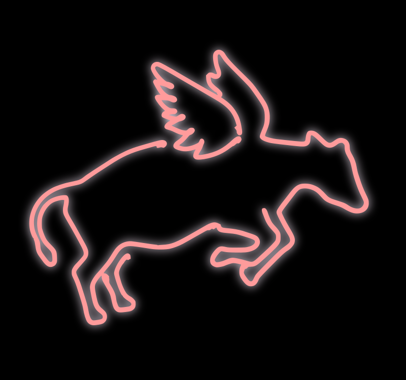 Pink Neon Angel Cow