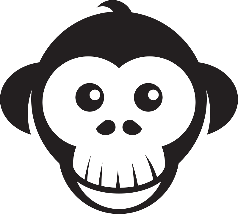 Smiling monkey head