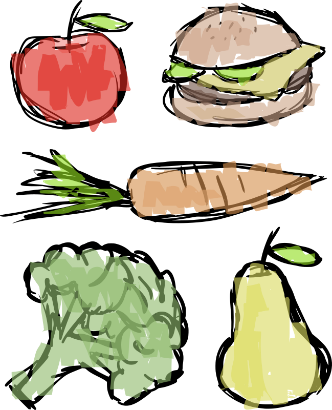 Colour Food Scribbles