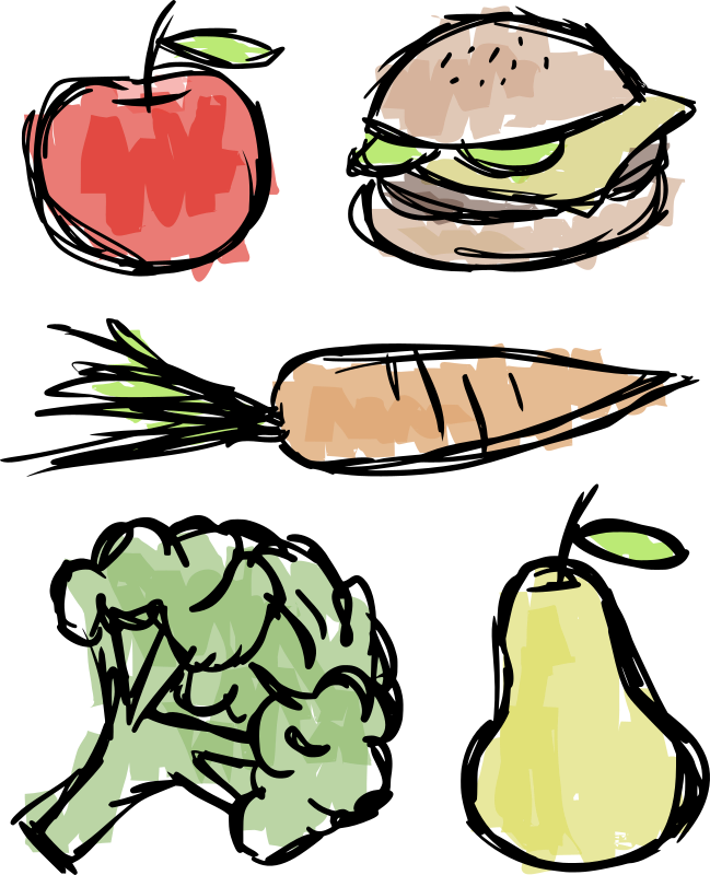 Colour food scribbles remix