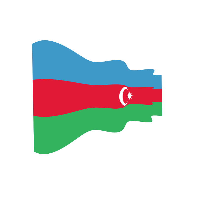 Waving flag of Azerbaijan