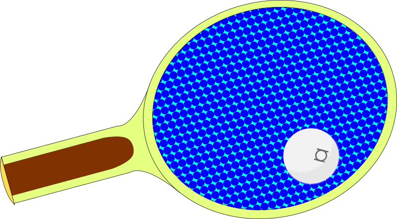 Table Tennis Paddle and Ball - Openclipart