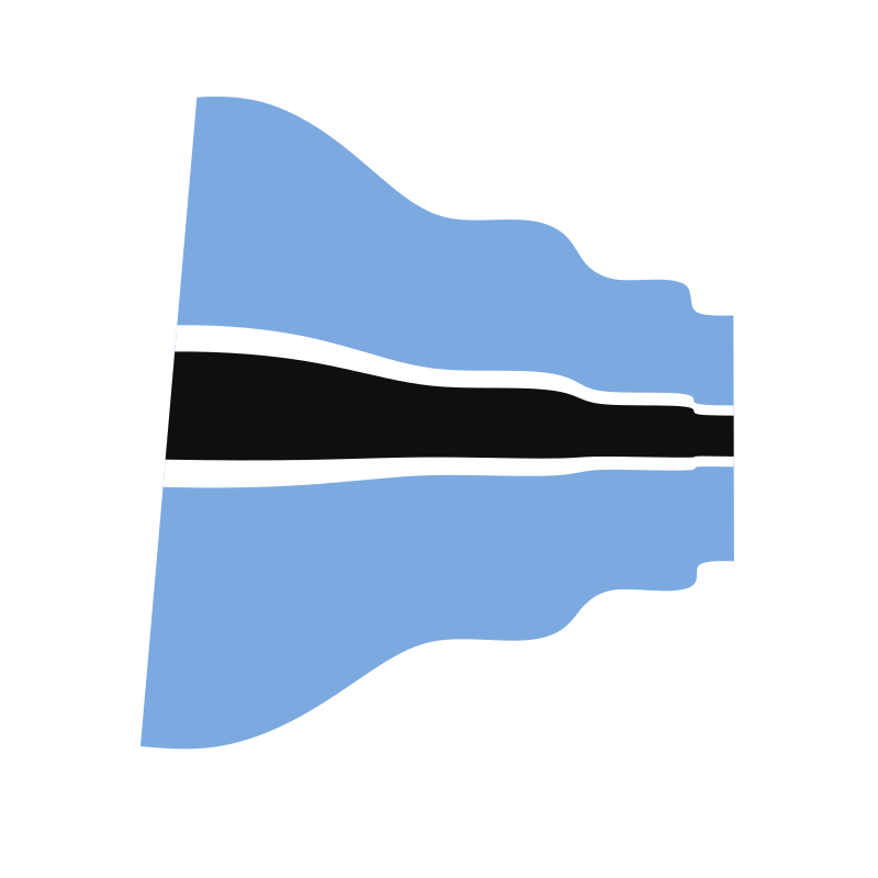 Waving flag of Botswana