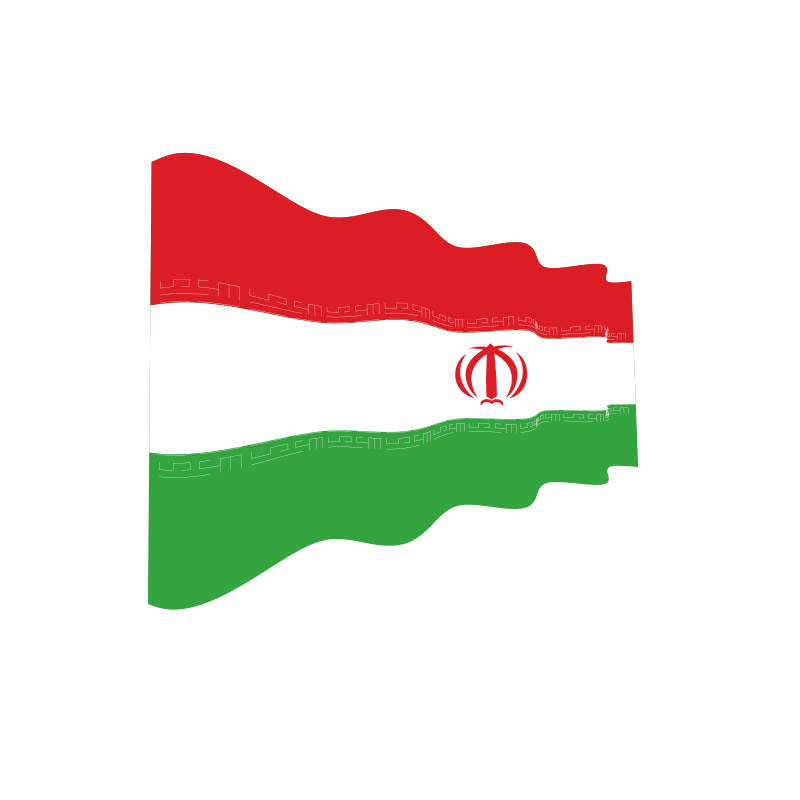 Waving flag of Iran