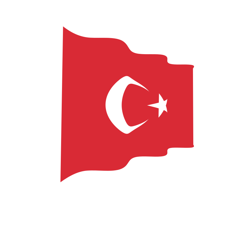 Waving flag of Turkey