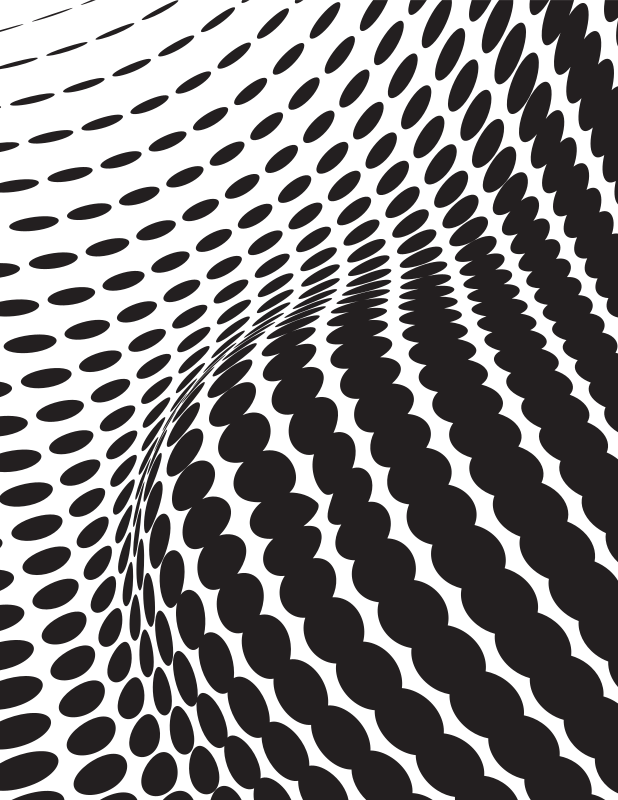 Black waving halftone pattern