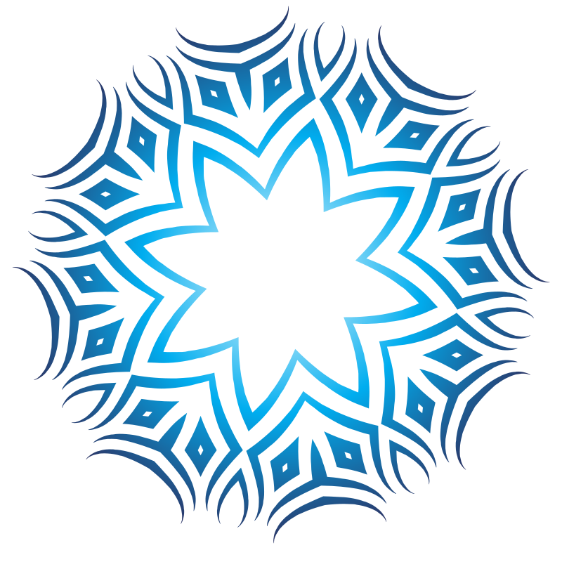 Tribal ornament blue color