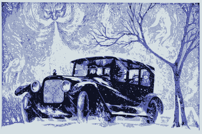 Old Man Winter and a Car