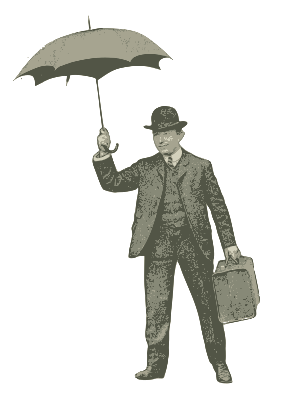 Umbrella Man in a Suit