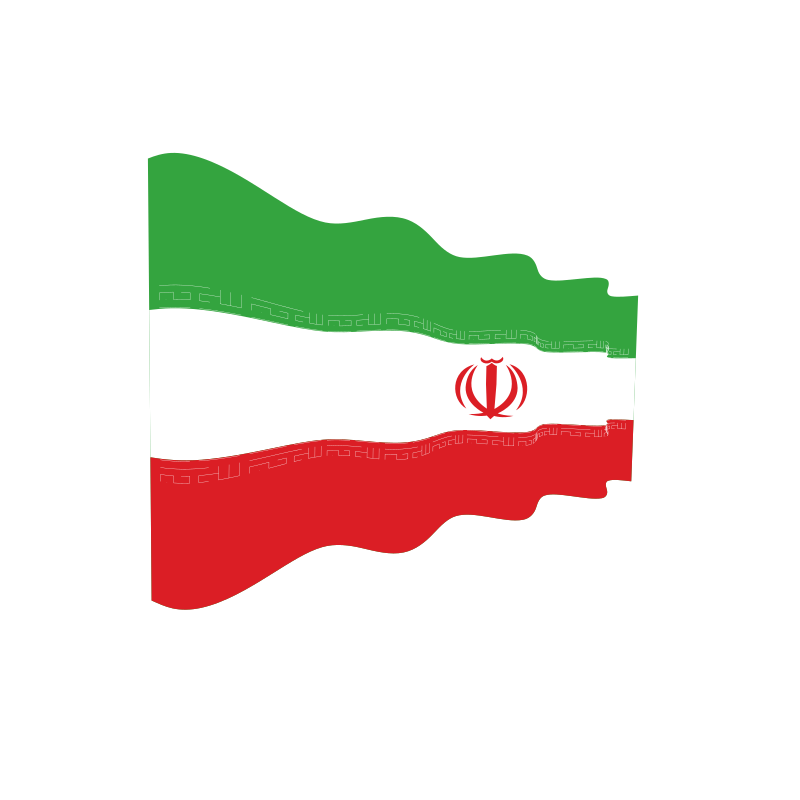 Waving flag of Iran