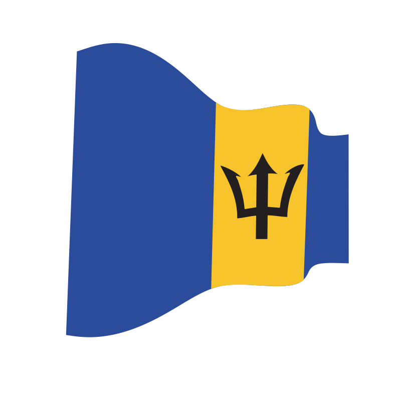 Waving flag of Barbados