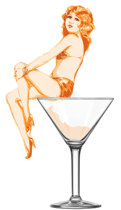 girl in martini glass clip art