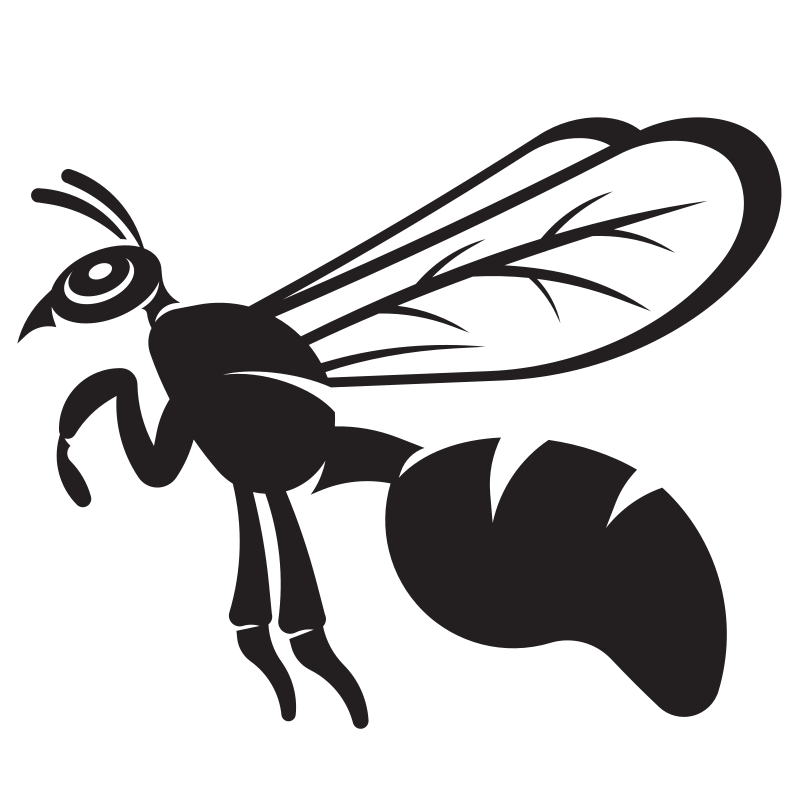 Flying wasp silhouette