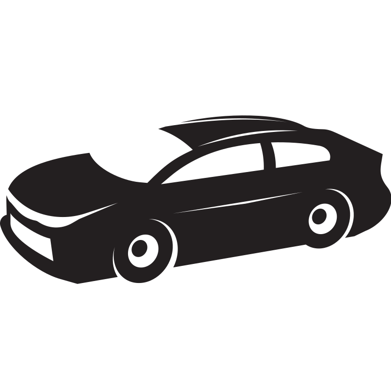 Sports car silhouette stencil art