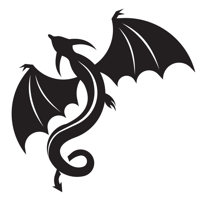 Flying dragon silhouette