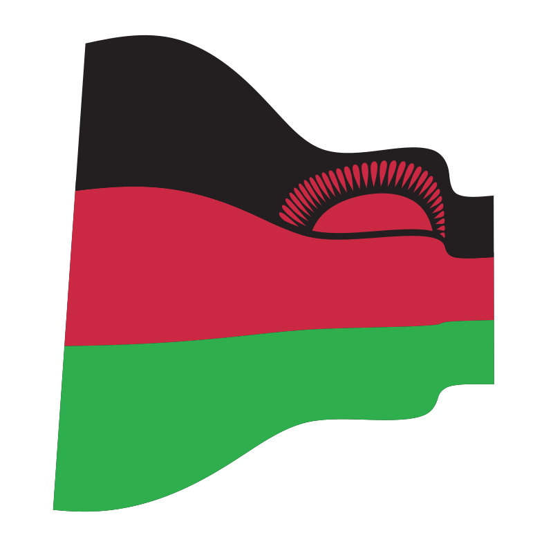 Waving Flag of Malawi
