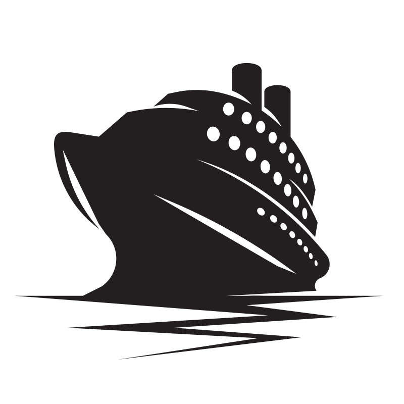 cruise ship clipart black and white