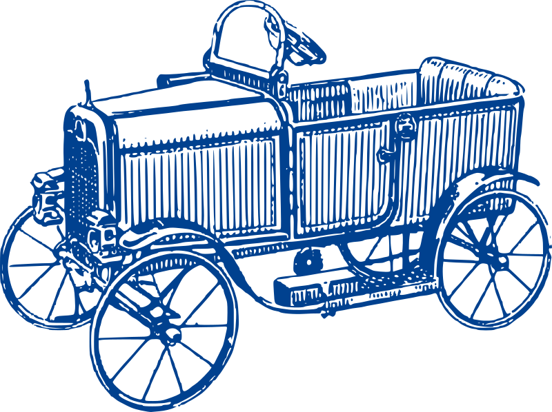 Blue Old Car - Openclipart