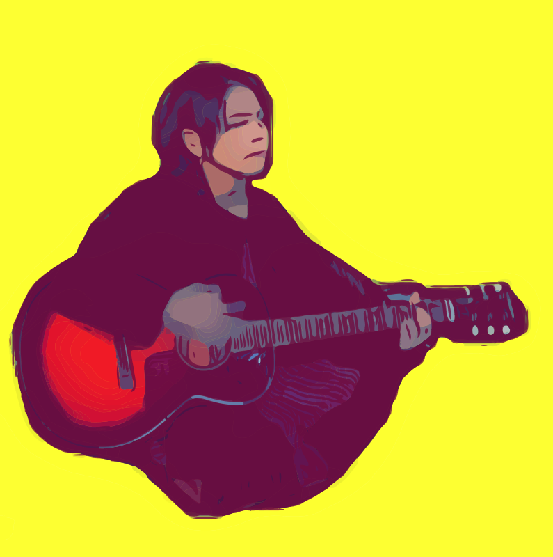 Guitar Playing Woman - Openclipart