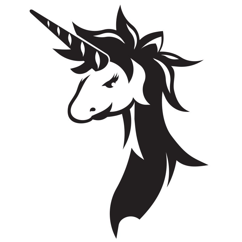 unicorn silhouette stencil clip art openclipart