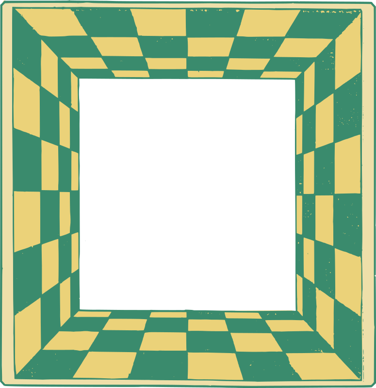 Green Yellow Checkered 3D Frame