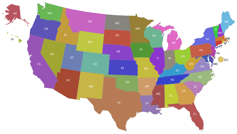 united states map with labels openclipart