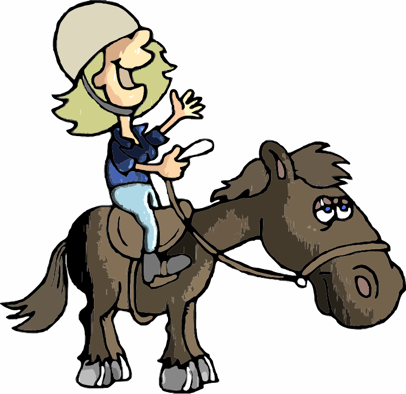 A girl on a horse trek