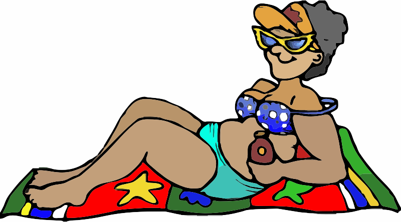 A lady catching a suntan at the beach