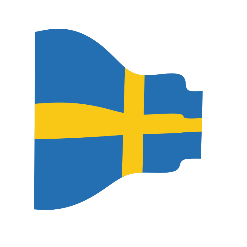 Waving flag of Sweden