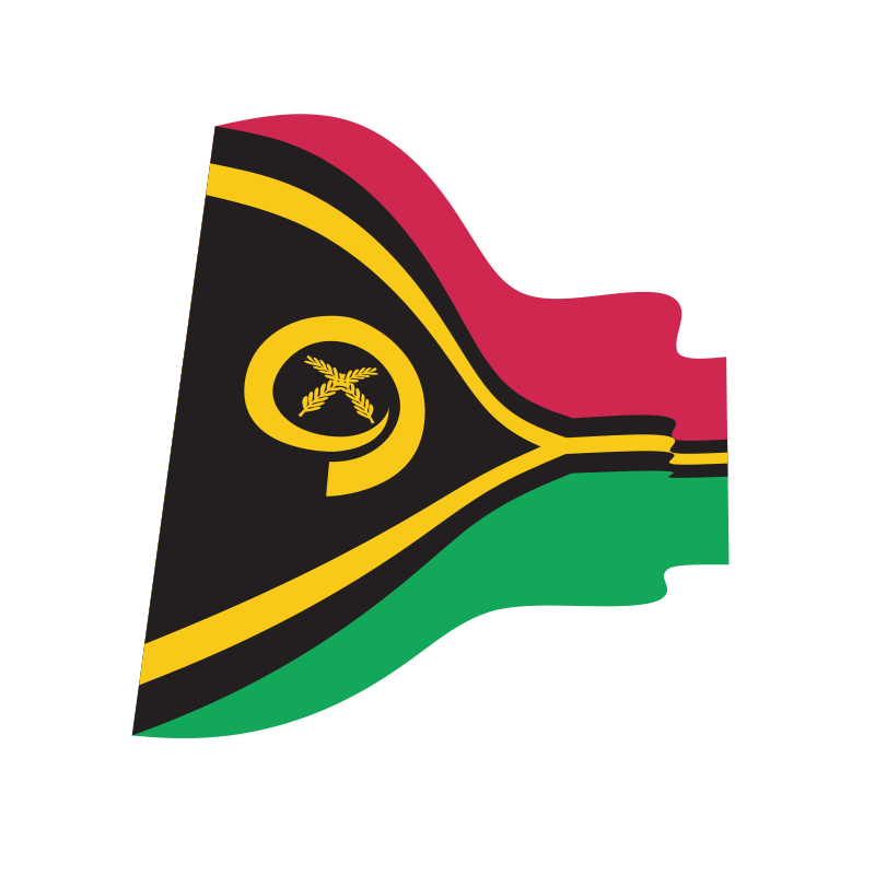 Waving flag of Vanuatu