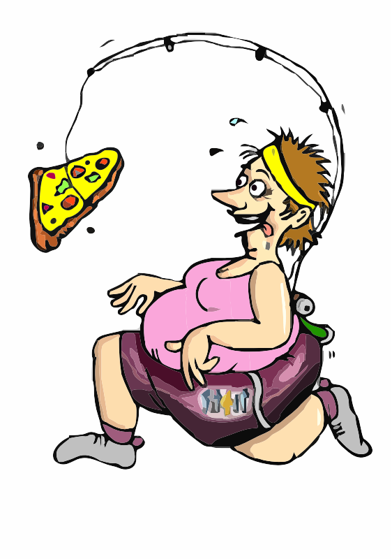 An overweight lady being encouraged to run