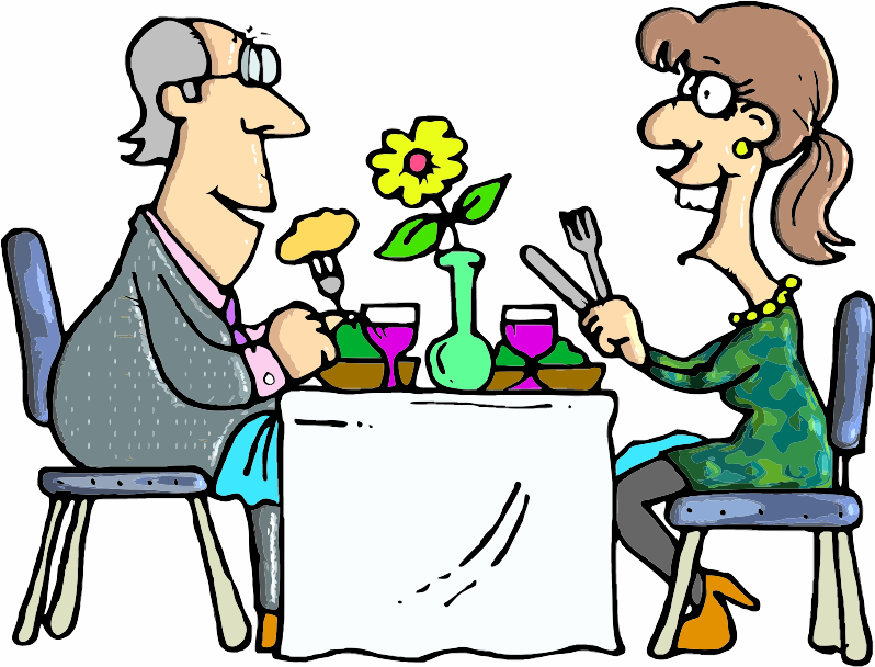 a couple having dinner in a restaurant